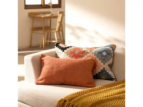 Cojín Tapiz Paño Naranja 30 x 50 cm Casaideas
