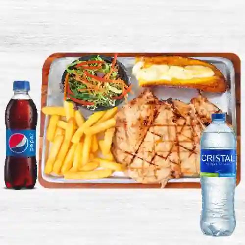Combo Parrillada Personal Especial + Agua Cristal