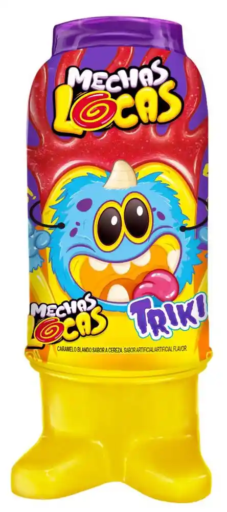  Mechas Locas Caramelo Blando Sabor a Cereza Triki 