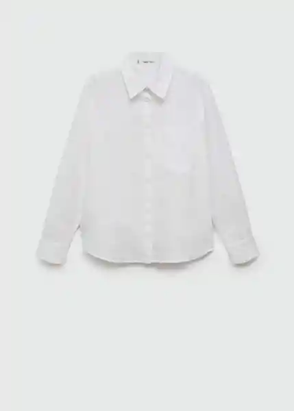 Camisa Lino Offwhite Talla M Mujer Mango