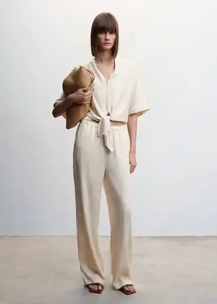 Pantalón Rustik-A Beige Talla M Mujer Mango