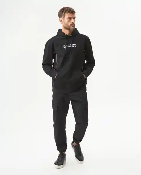 Hoodie Racing Piping Masculino Negro Sombrio Talla M Chevignon