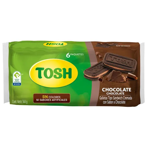 Tosh Galletas Tipo Sándwich Cremada Sabor Chocolate