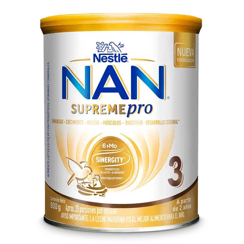 Alimento Lácteo Nan Supremepro Etapa 3 Con 6 HMO Lata X 800 g