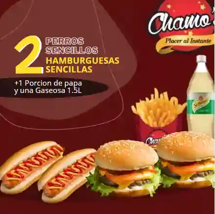 Combo Amigos 2 Hamburguesa + 2 Perros