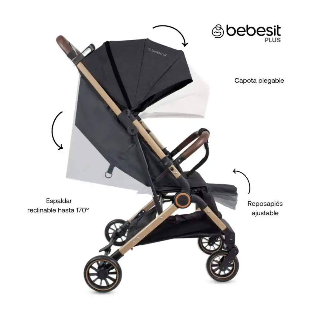 Coche Travel System Compacto Micro Bebesit Negro Bebesit Jctsx5bk