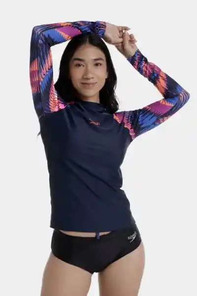 Camiseta Manga Larga Sunshine Razor Diva Mujer Talla M Speedo