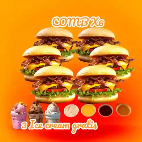 Hamburguesas Combo X6