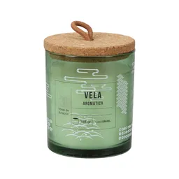 Casaideas Vela Vidrio Tapa Corcho Te Verde Diseño 0001