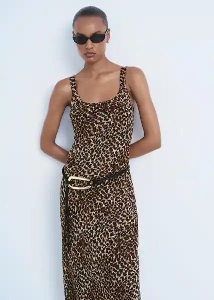 Vestido Lion Negro Talla M Mujer Mango