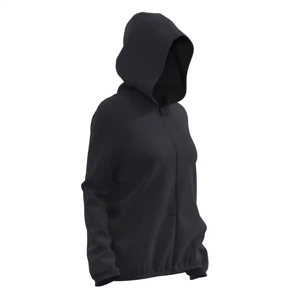 Chaqueta de Fitness Con Capucha y Bolsillos Para Mujer Domyos 100 Negro