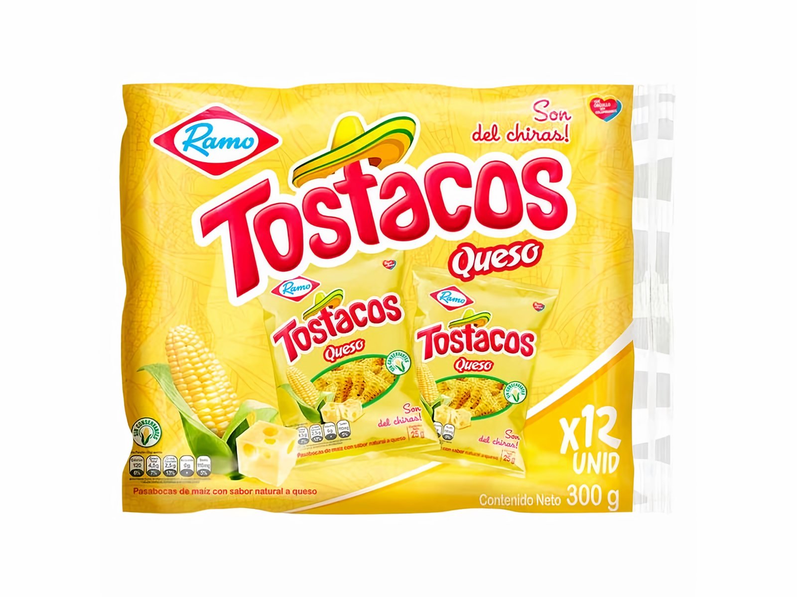 Tostacos Sabor Queso 300 g x 12Und