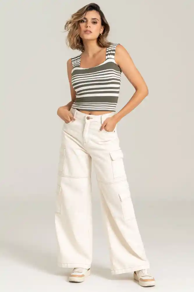 Jeans Cargo Natural Denim