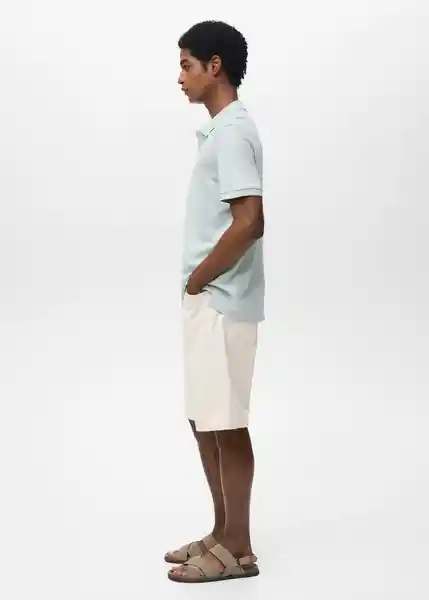 Camiseta Polo Rea Celeste Talla M Hombre Mango