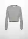 Saco Jersey Prinches Gris Medio Vigoré Talla S Mujer Mango