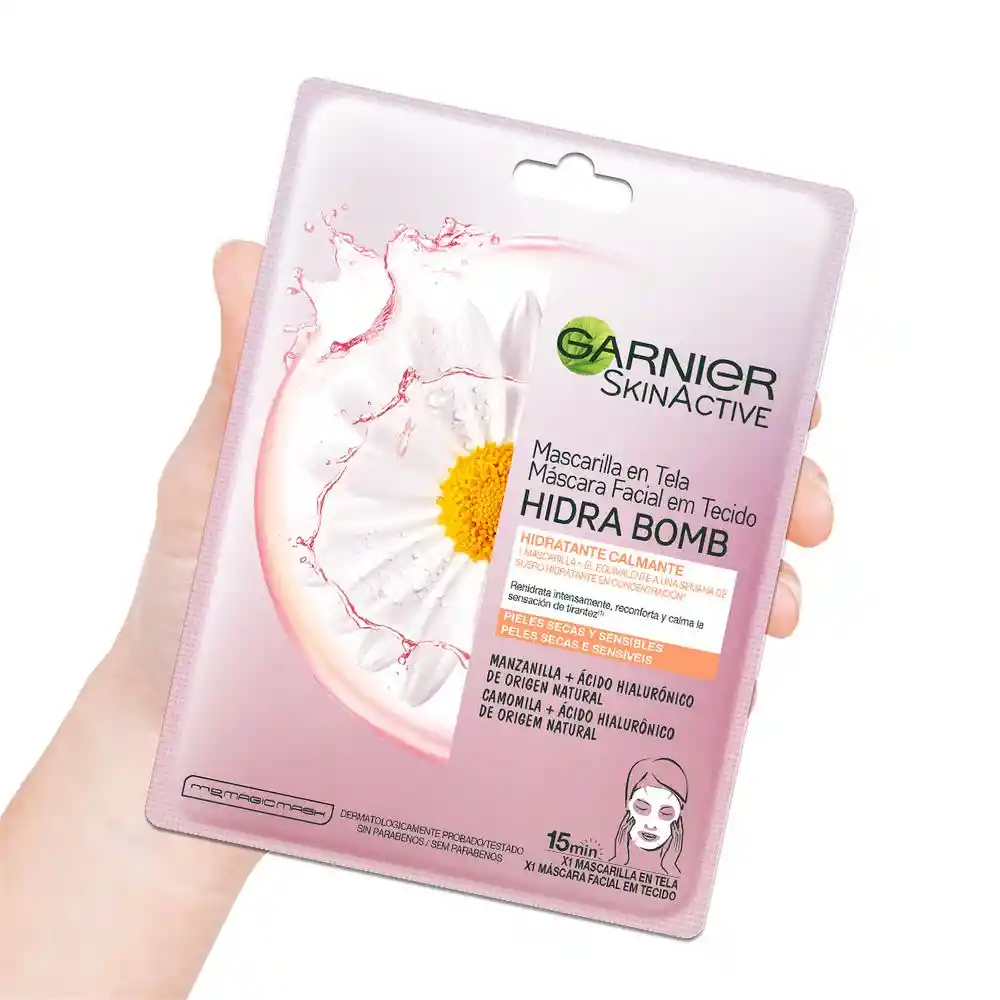 Garnier-Skin Active Mascarilla Facial Hidra Bomb en Tela