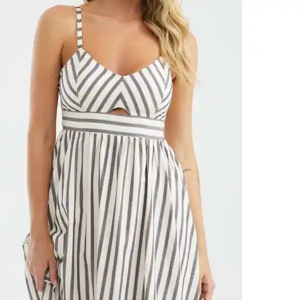 Vestido Longstripes Dress Crudo Coxal Claro Talla S Chevignon