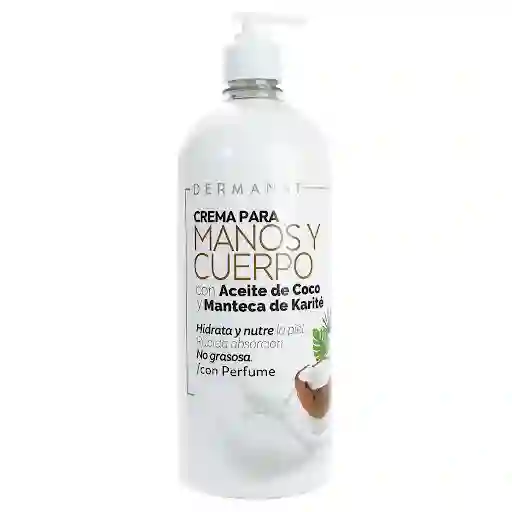 Dermanat Crema para Manos y Cuerpo con Aceite de Coco y Karité