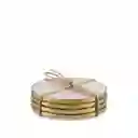 Set Portavaso Borde Dorado Ambiente Gourmet
