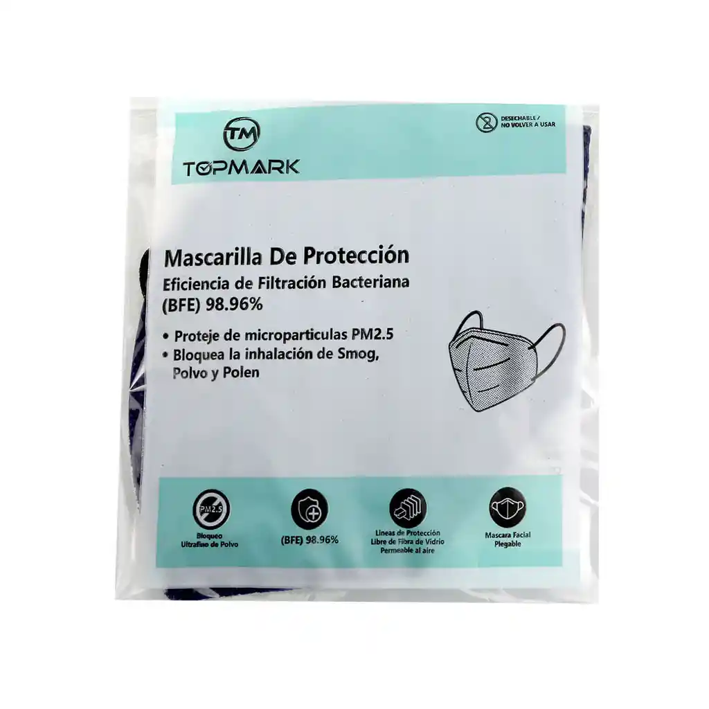 Mascarilla Protección 5capas Color Azul Oscuro