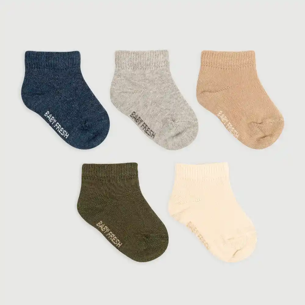 Media Tobillera Con Algodón Bebito Bistrey X5 Baby Fresh Talla 5t-6t