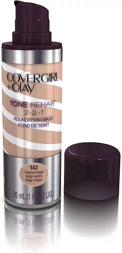Covergirl Base Líquida 2 en 1 + Olay Tono142 Beige Neutro 
