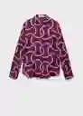 Camisa Ideale Morado Talla M Mujer Mango