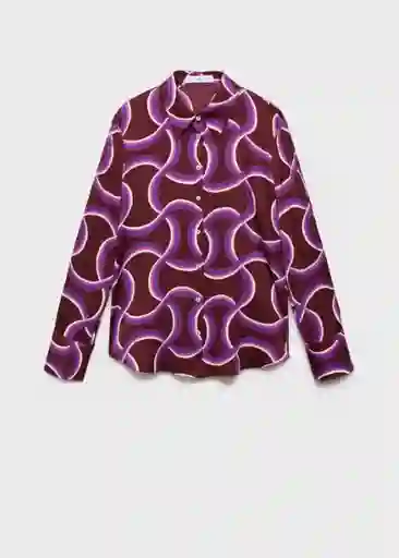 Camisa Ideale Morado Talla M Mujer Mango