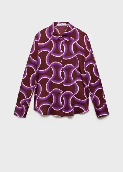 Camisa Ideale Morado Talla M Mujer Mango