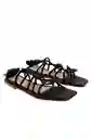 Sandalia Plana Negro Lizette