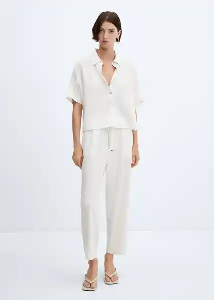 Pantalón Mogambo-W Offwhite Talla XL Mujer Mango