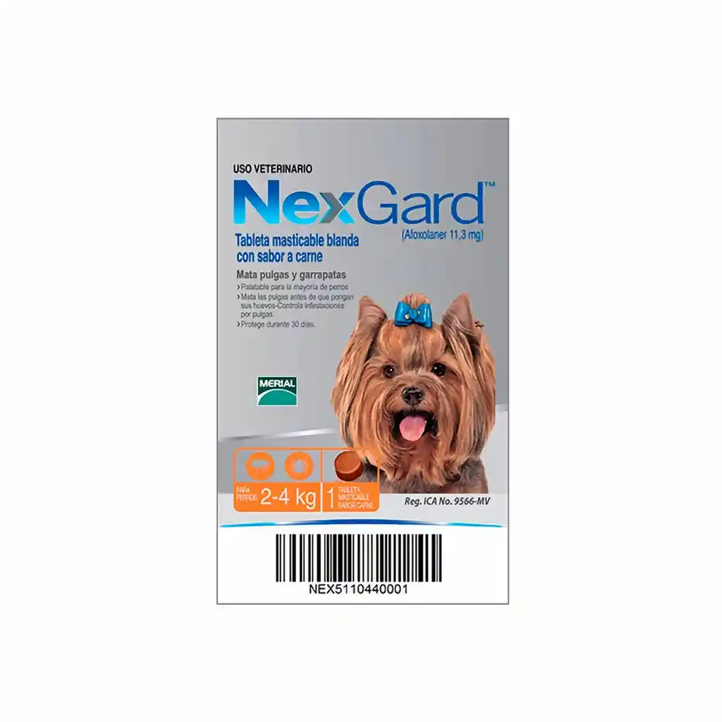 Nexgard Antipulga Para Perros de 2 a 4 Kilos 1 Tableta