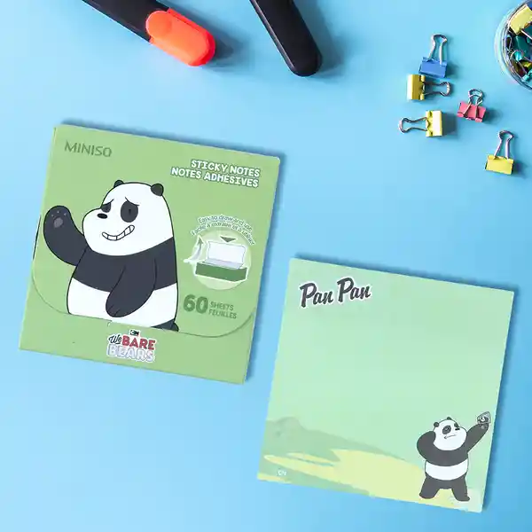 Postit 60 Hojas we Bare Bears Panda Miniso