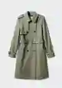 Chaqueta Trench Polana Khaki Talla XL Mujer Mango