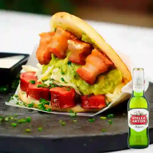 Combo Arepa Mi Tierra + Stella Artois 350 ml