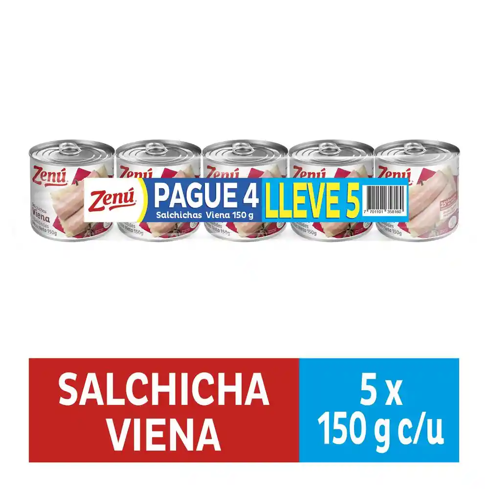 Zenú Salchichas Viena x 5 Unidades