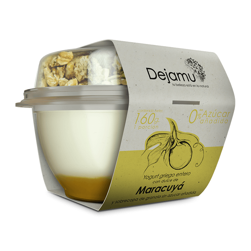 Dejamu Yogurt Griego Entero con Dulce de Maracuyá sin Azúcar 160 g