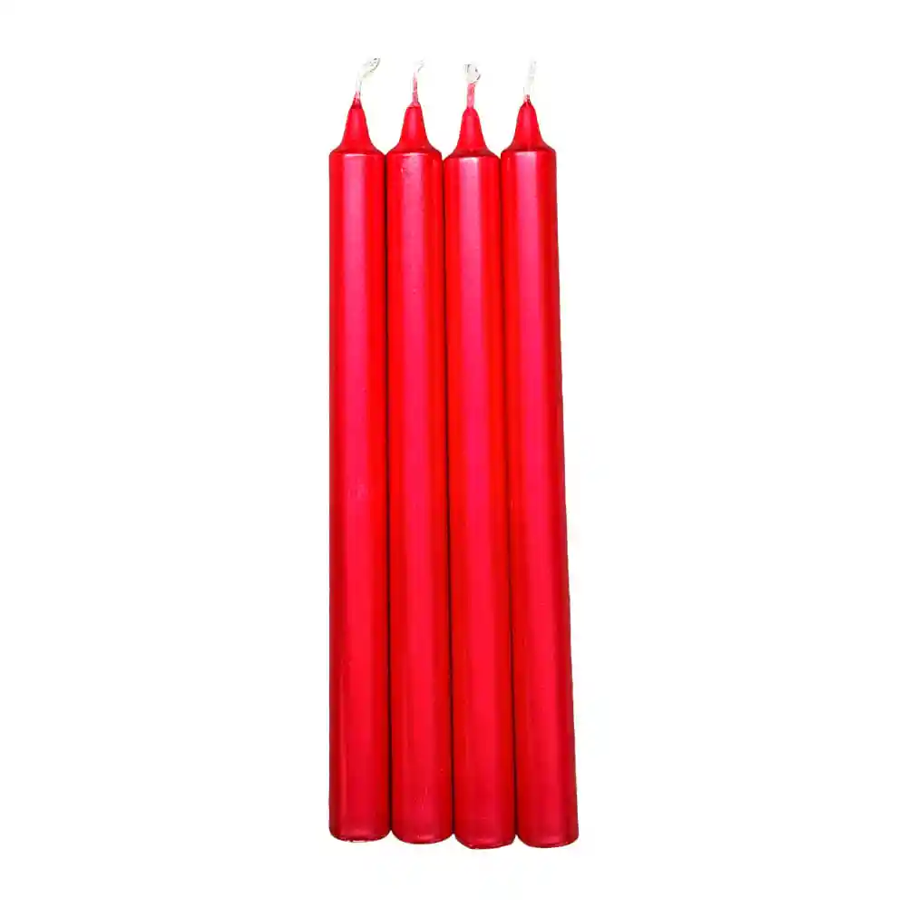 Set Krea Velas X4 Rojo Navideño