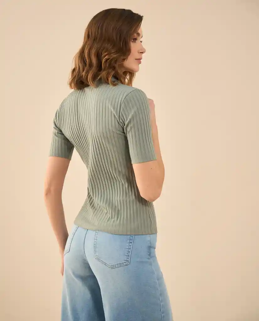 Camiseta Verde Velado Medio Talla S 602G020 Esprit
