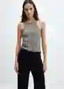 Top Xbead Gris Talla M Mujer Mango