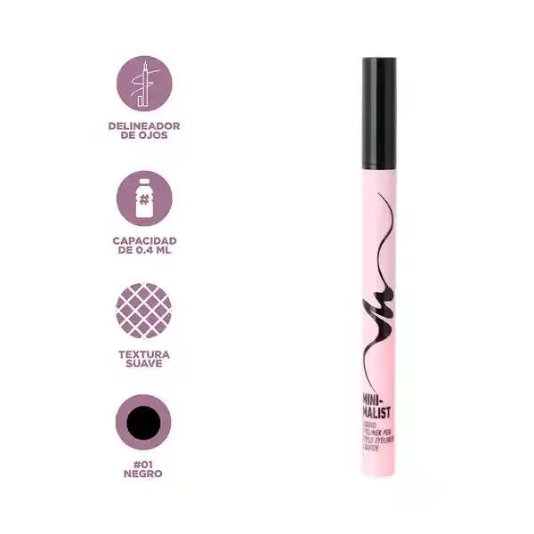 Lápiz Delineador Ojos Líquido Black Serie Minimalist 01 Miniso