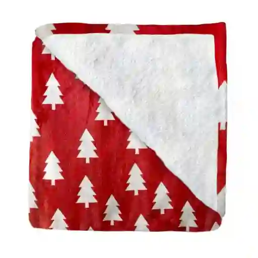 Kamuchy Cobija Viajera Flannel Sherpa Árbol Rojo 770700159552-0