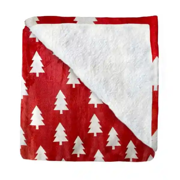 Kamuchy Cobija Viajera Flannel Sherpa Árbol Rojo 770700159552-0