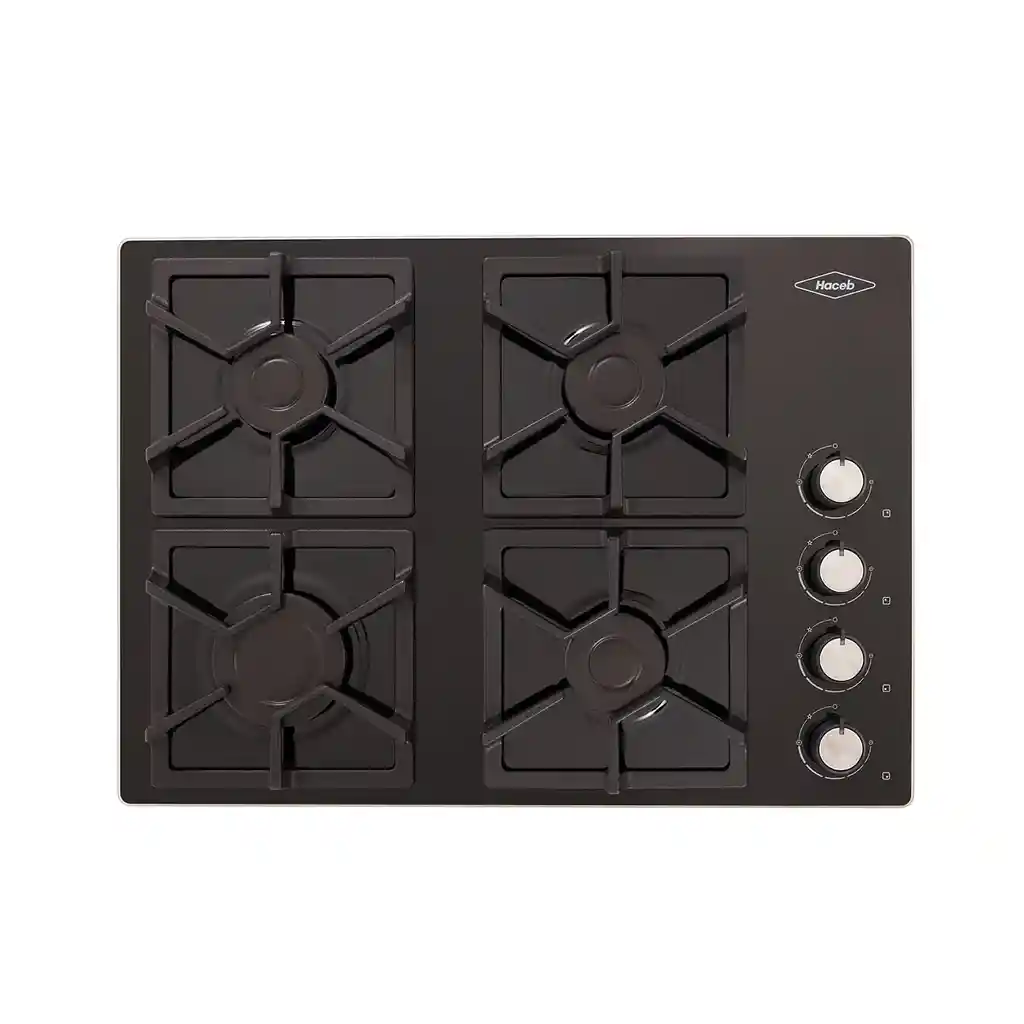 Cubierta Haceb 4 Puestos Gas Natural Cristal Hierro Fundido Negro Cubierta 4 Puestos Gas Natural Cristal Negro Haceb