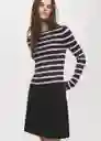 Falda Grunge Negro Talla 38 Mujer Mango