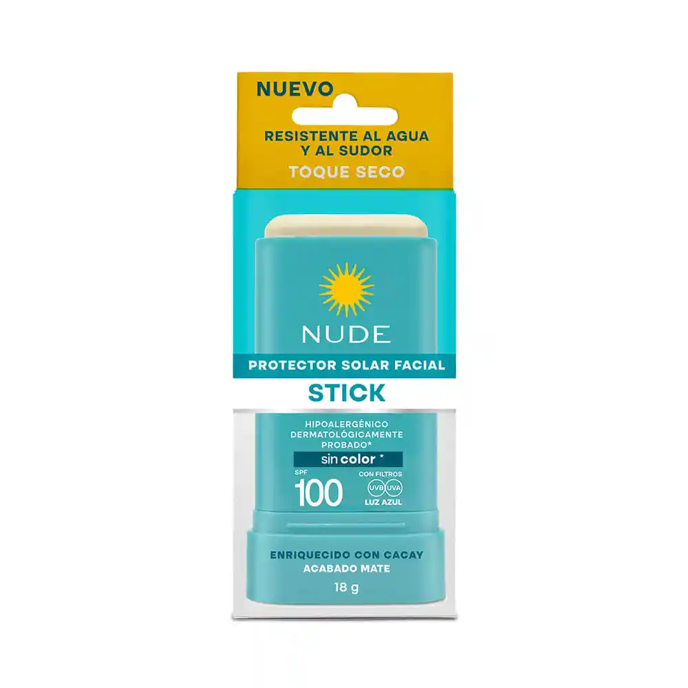 Protector Solar Nude Facial en Barra Sin Color Spf 100 Tubo