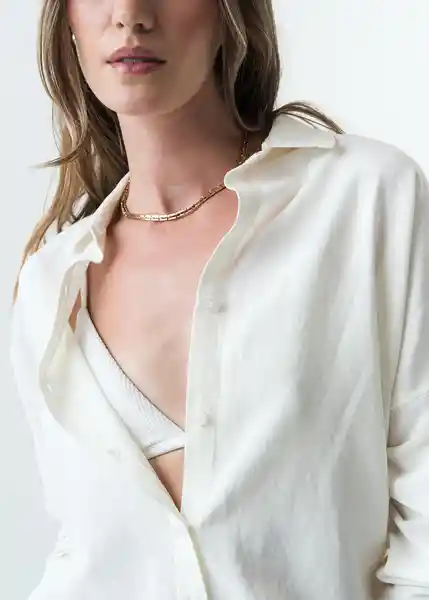 Camisa Sami Mujer Crudo Puro Claro Talla M 013G358 Naf Naf