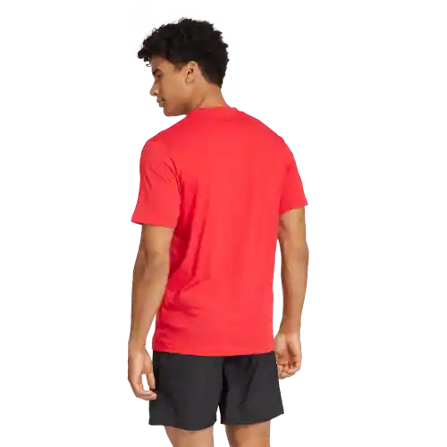 Adidas Camiseta Logo Manga Corta Entrenamiento Hombre Rojo T M