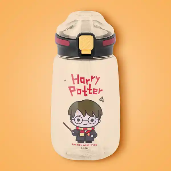 Botella Plástico Tapa Automática Serie Harry Potter Negra Miniso