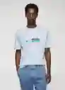 Camiseta Neutra Porcelana Talla M Hombre Mango